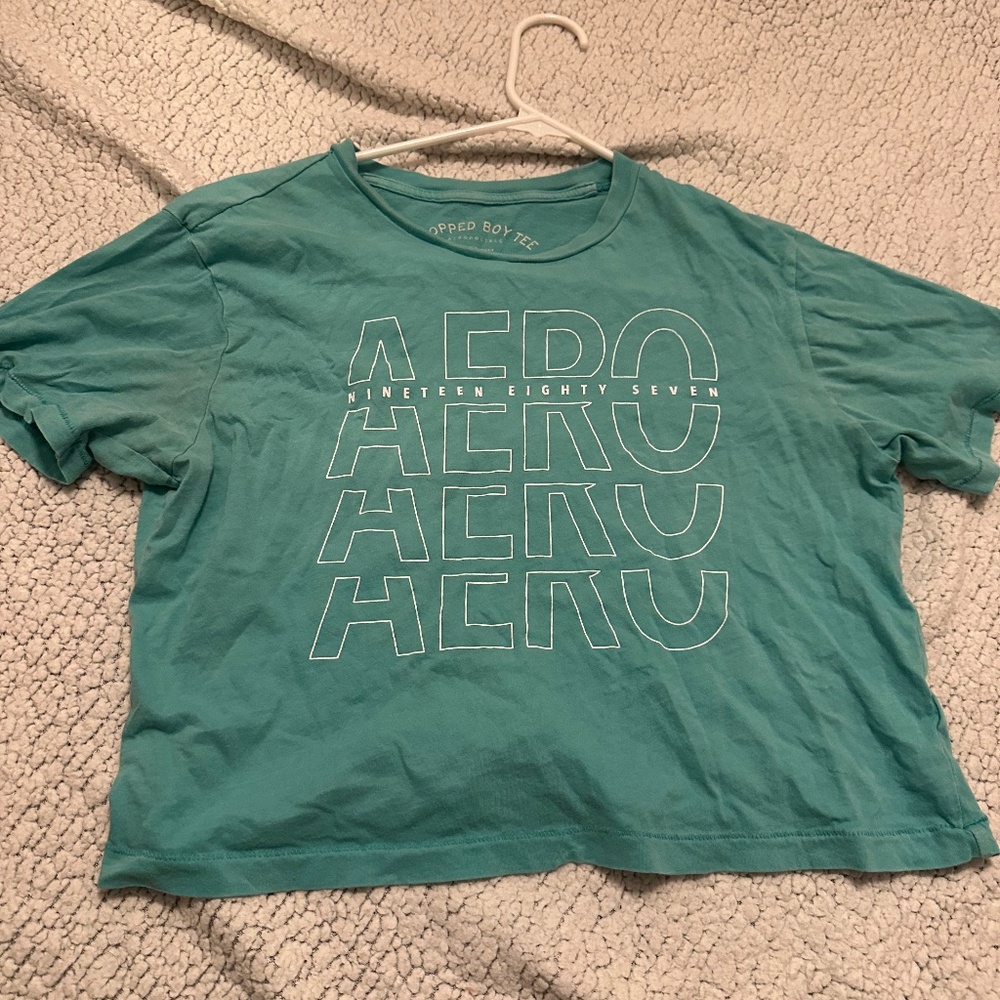 Aeropostale Teal, Blue Cropped Tee